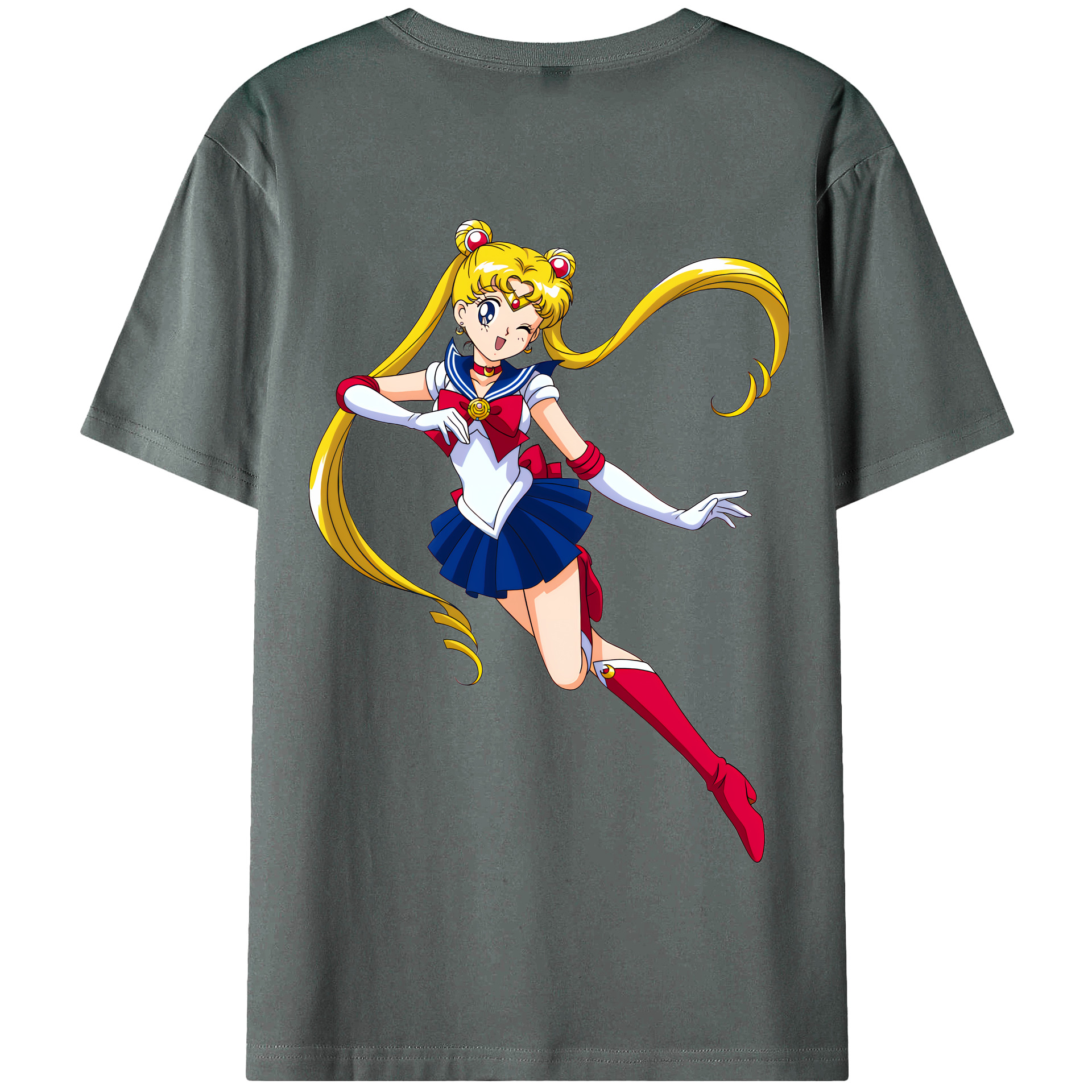 （画像用） 美少女戦士セーラームーン 月野 うさぎ つきの うさぎ Sailor Moon Tsukino Usagi 綿100％半袖Tシャツ（背面プリント）